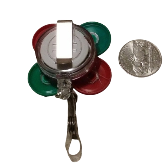 Christmas Reindeer Badge Reel with Snowflake & Bulb - Artisan Holiday ID Holder - Picture 6 of 7